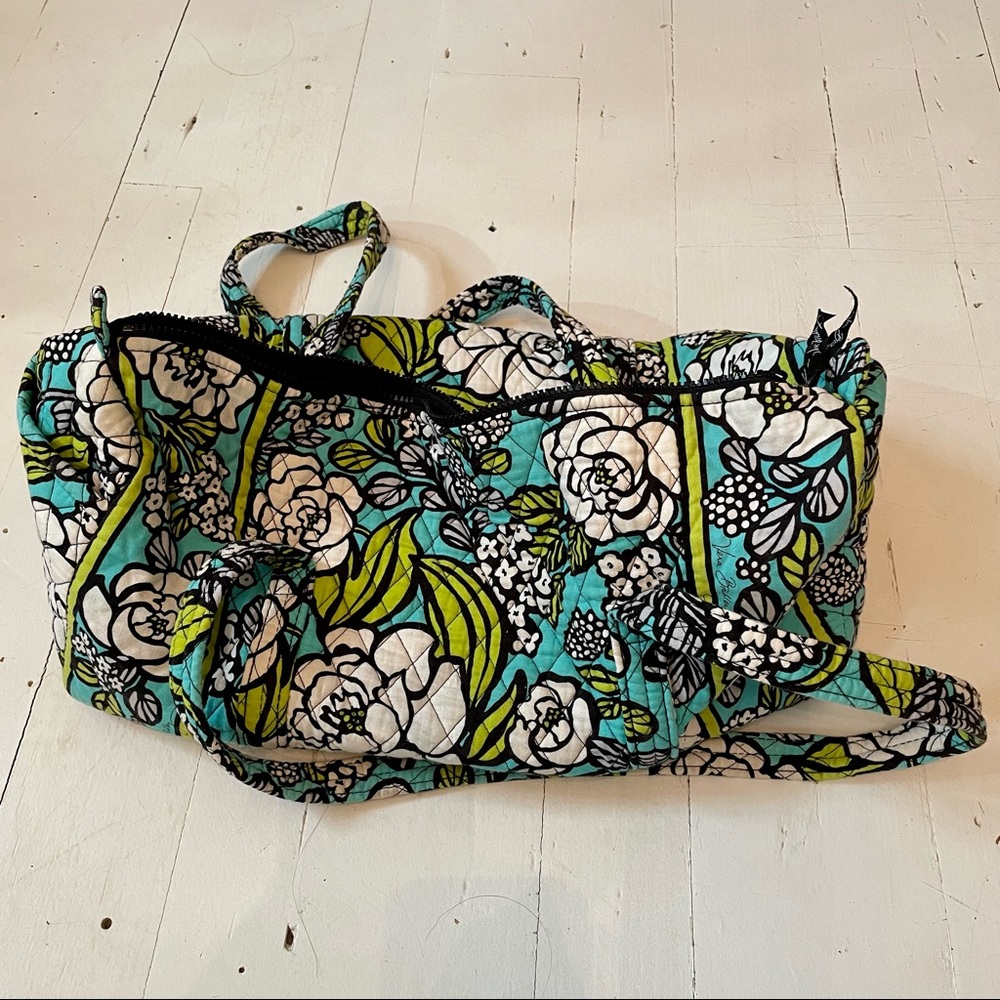Vera Bradley Floral Travel Bag - Blue, Green, Black, White
